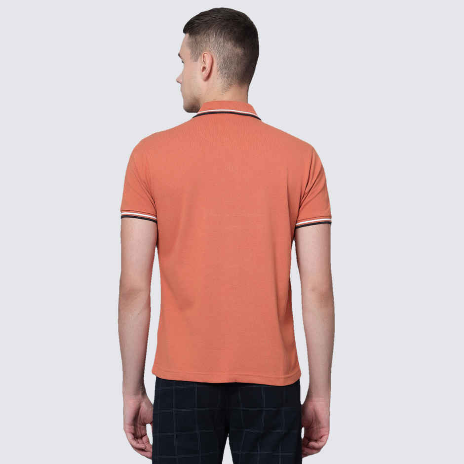 Cantabil Men's Half Sleeve Polo Collar Cotton T-shirt | Brown - L