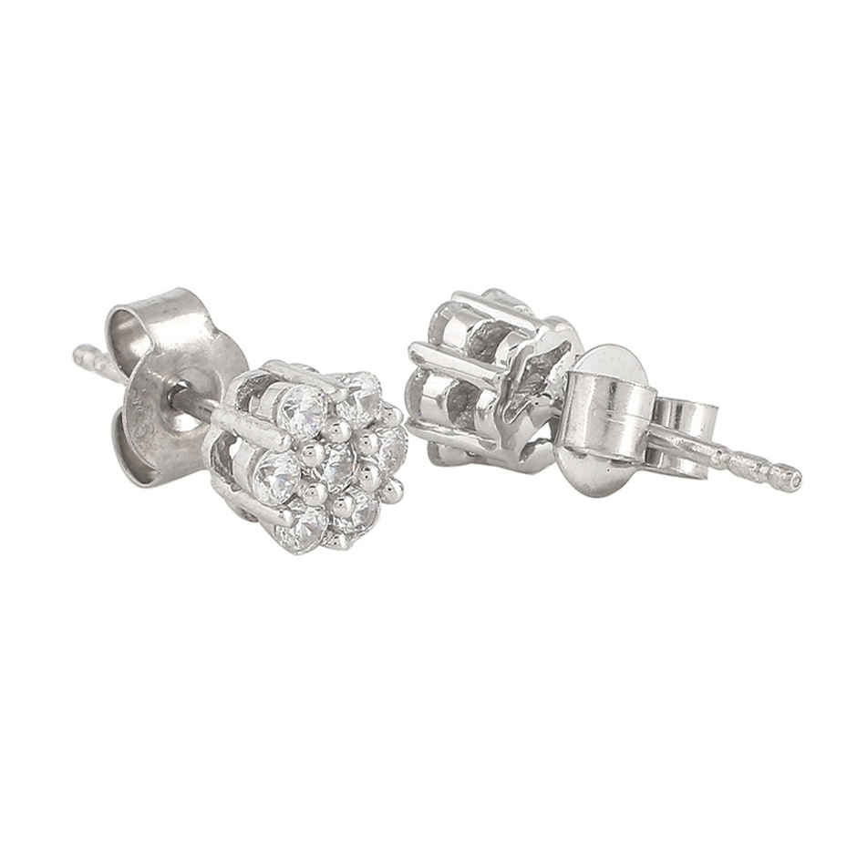 Voylla 925 Sterling Silver Cz Webbed Stud Earrings