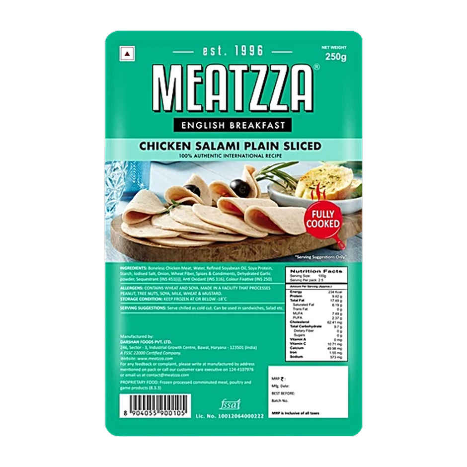Meatzza Chicken Salami Plain Sliced
