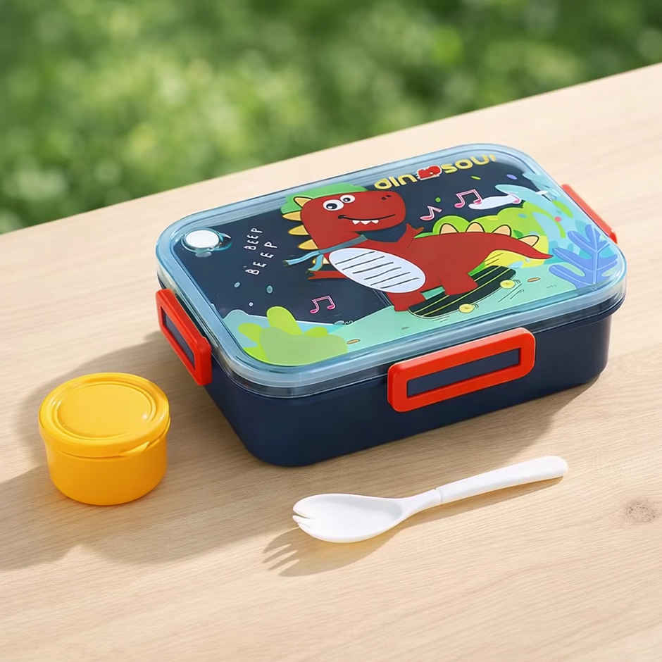 DesignLand Dinosaur Kids Lunch Box with Sauce Cup and Spoon Leakproof Meal Box