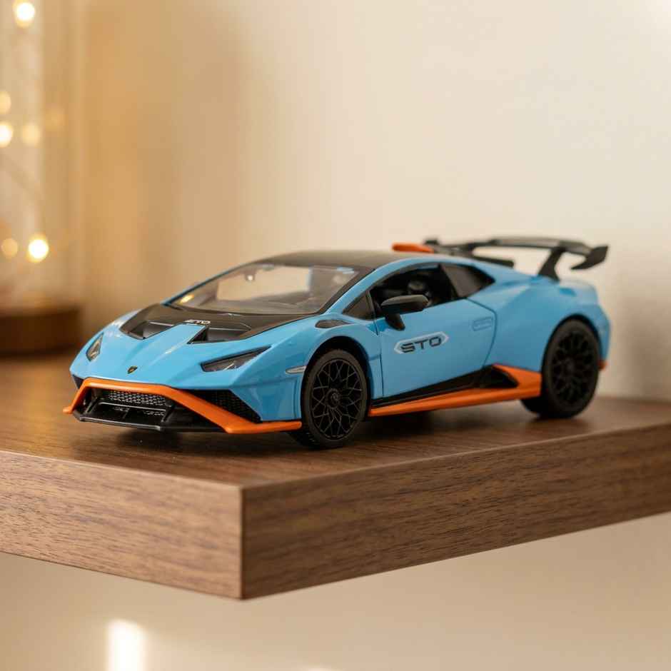 MSZ Licensed 1:24 Lamborghini Huracan STO Diecast Model Car Blue