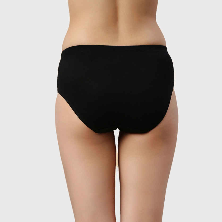 Enamor Women's CR17 Stretch Cotton Solid Hipster Panty | Antimicrobial | PO5 | Black-Nude-XL