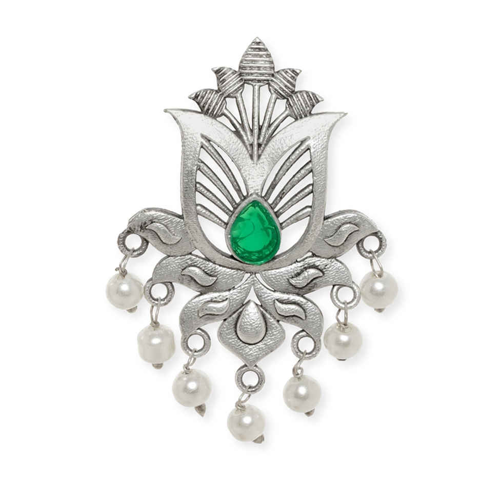 Rubans Oxidized Silver-Plated Stud Earrings