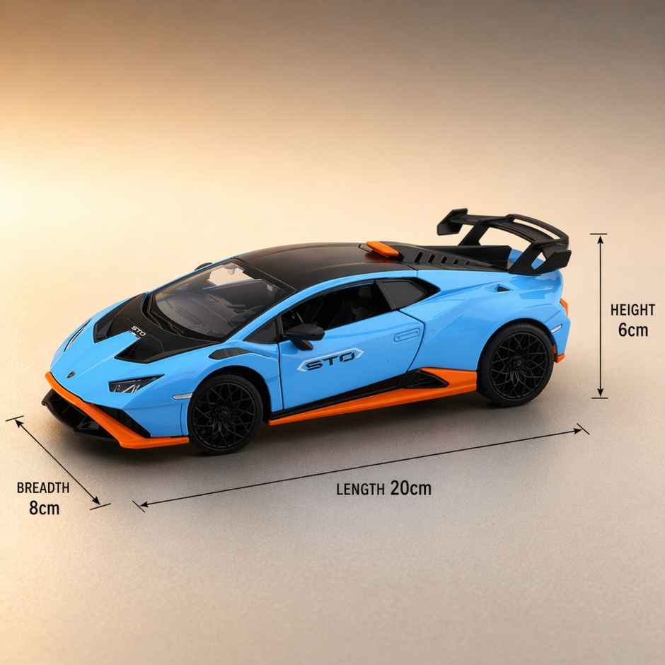 MSZ Licensed 1:24 Lamborghini Huracan STO Diecast Model Car Blue
