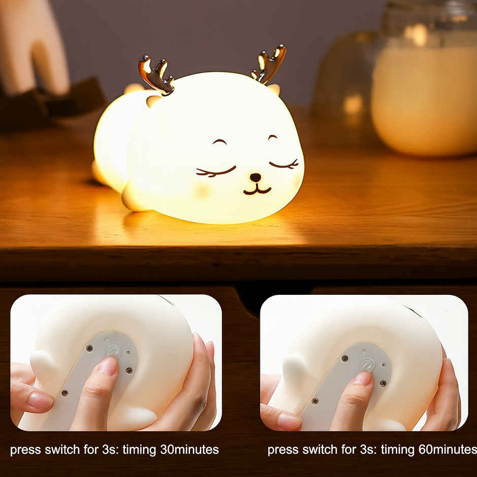 Kidara Lovely Fawn Deer Silicone Rechargeable 5 W Night Lamp