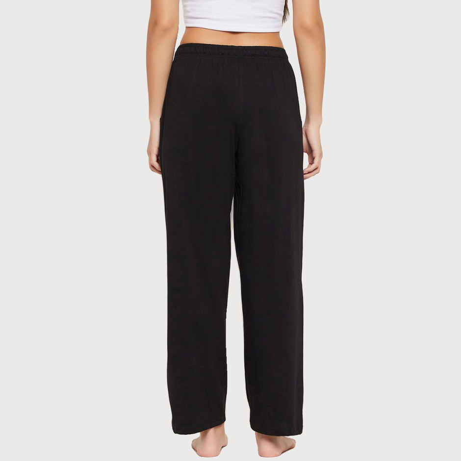 Clovia Cotton Rich Pyjama In Black-L