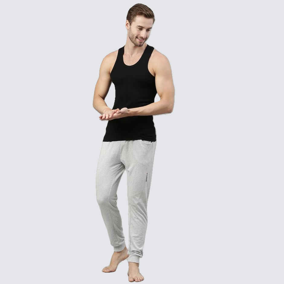 Dixcy Scott Originals Men�S Round Neck Sleeveless Body Fit Solid Vest (Black-Pack Of 2)