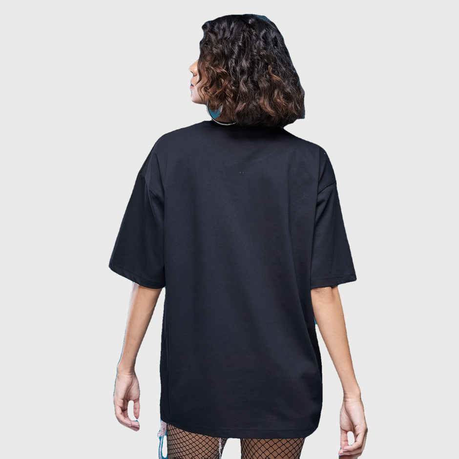 Smartees Women's Oversize Printed T-shirt | WW - 2055 | Black - XL