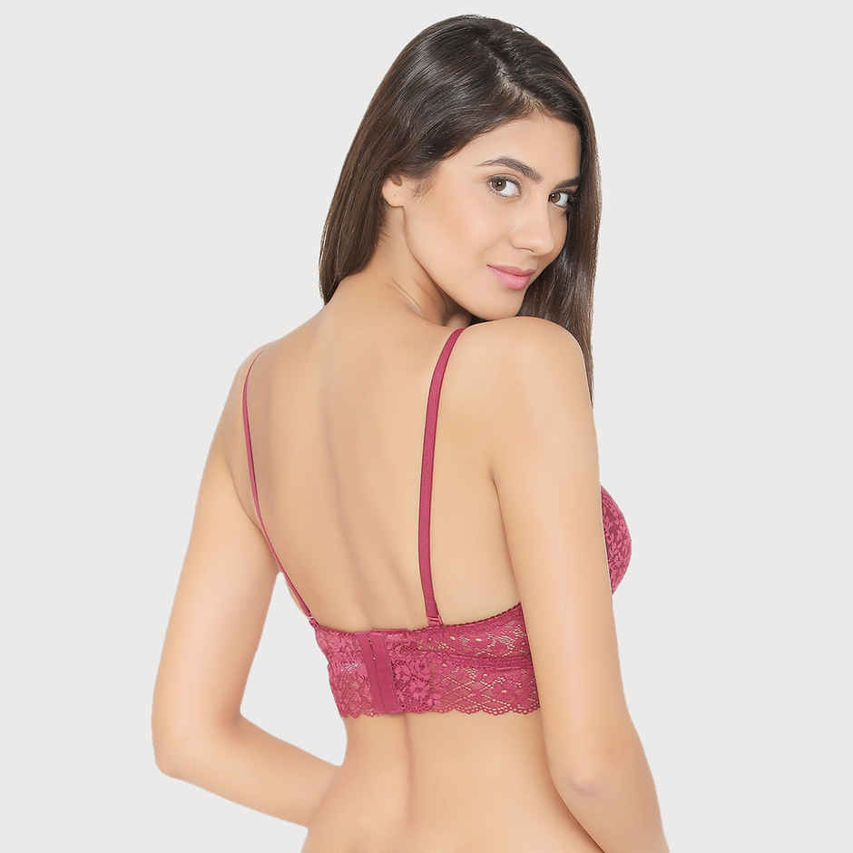 Clovia Women Padded Non-Wired Full Coverage Multiway Longline Bralette | Purple | 36B