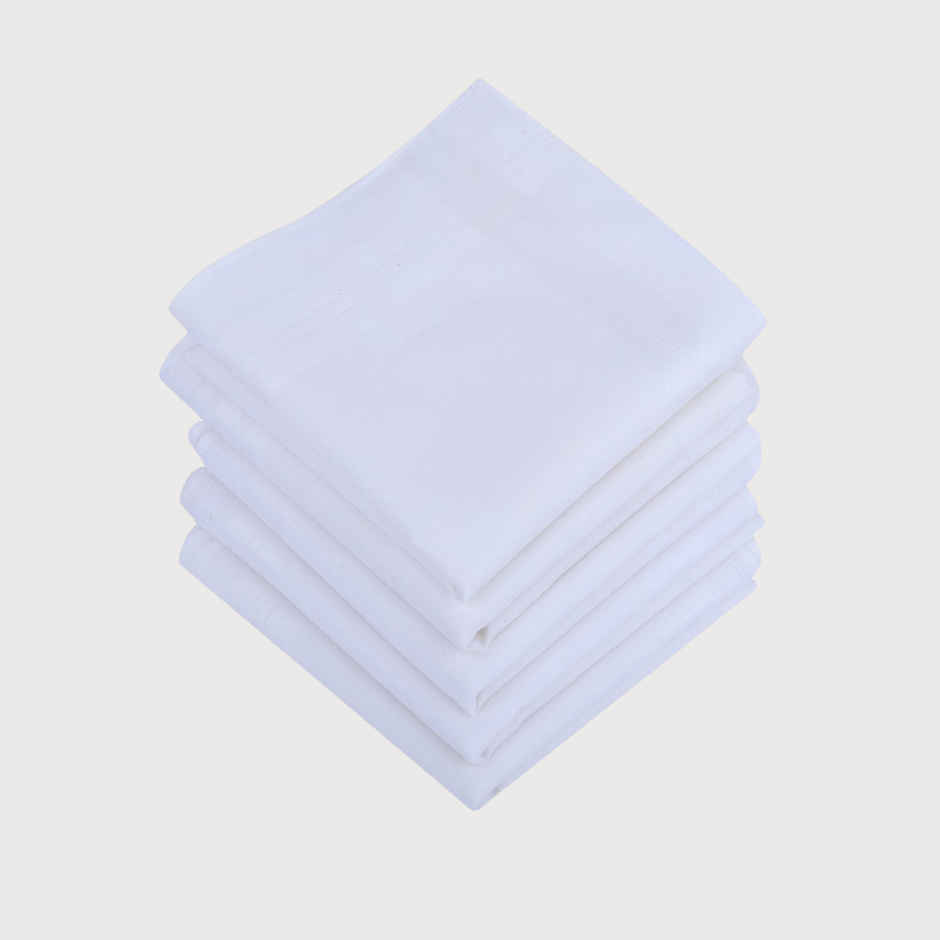 Dollar Men's Striped Cotton Handkerchief | White