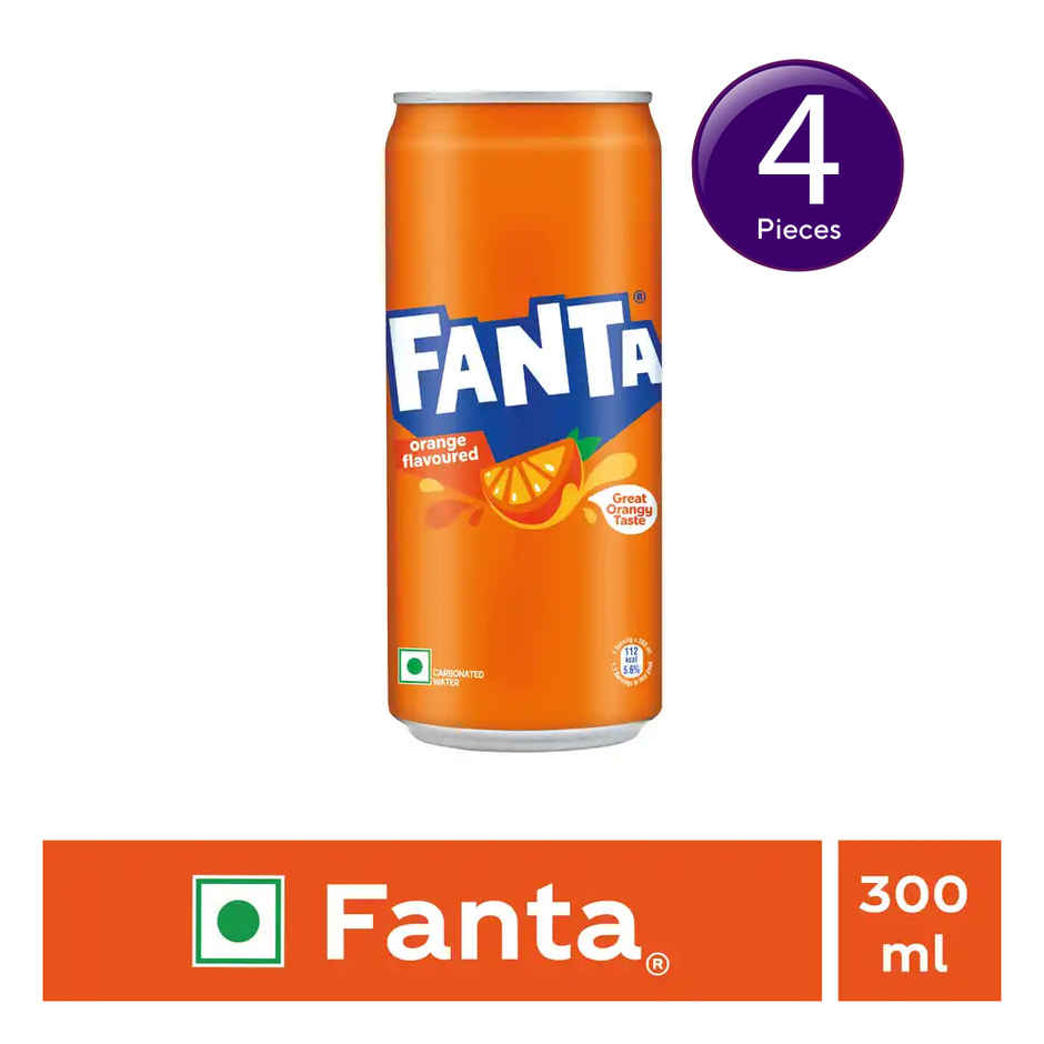 Fanta Orange Flavoured Soft Drink Can | Carbonated Beverage Combo