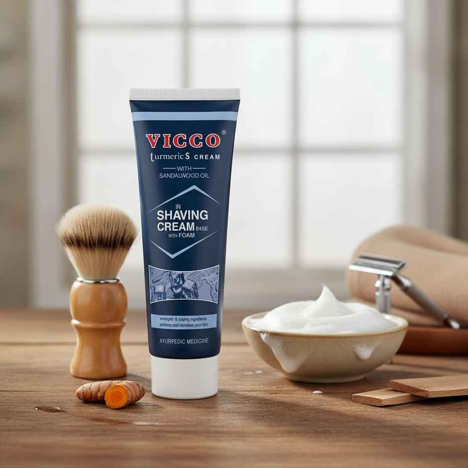 Vicco Turmeric Antiseptic Shaving Base with Foam Cream | Skin Protection & Nourishment