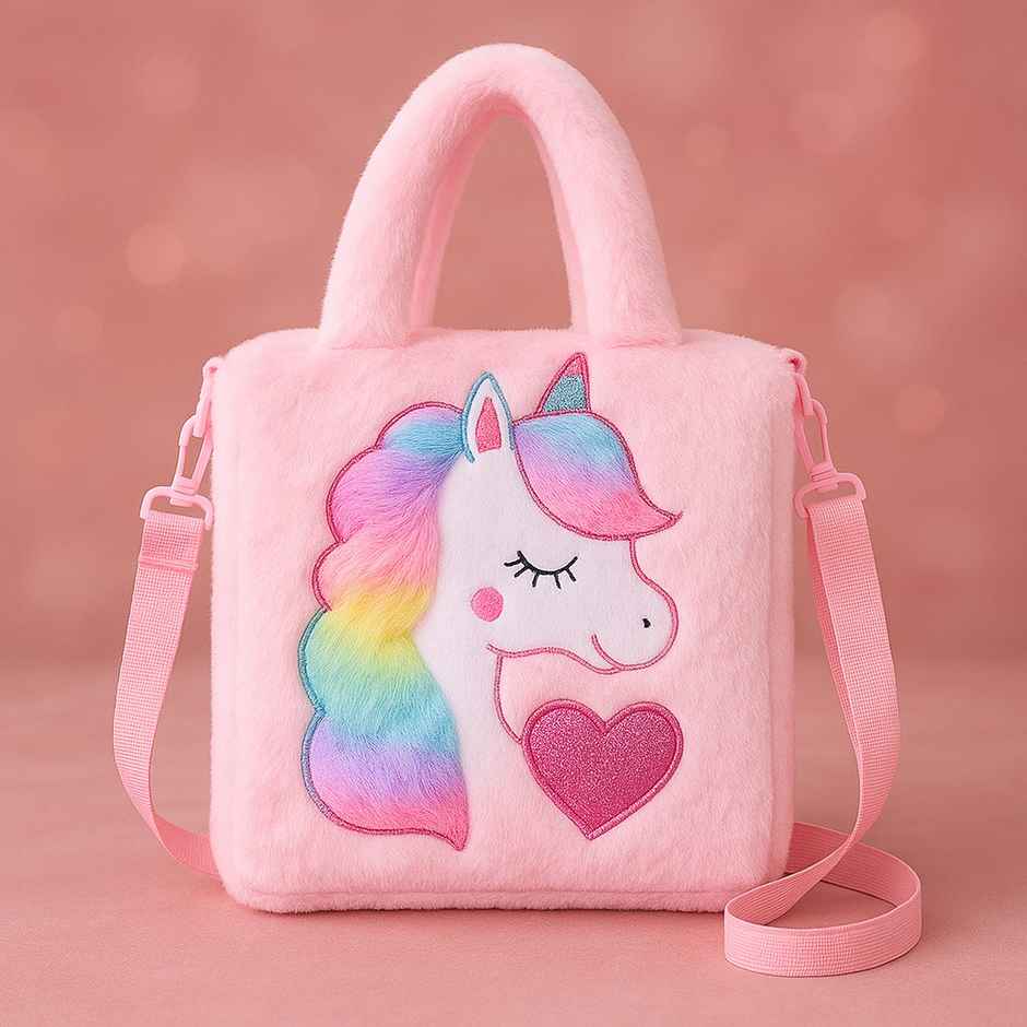 Kidara Unicorn Fur Crossbody Bag Baby Pink