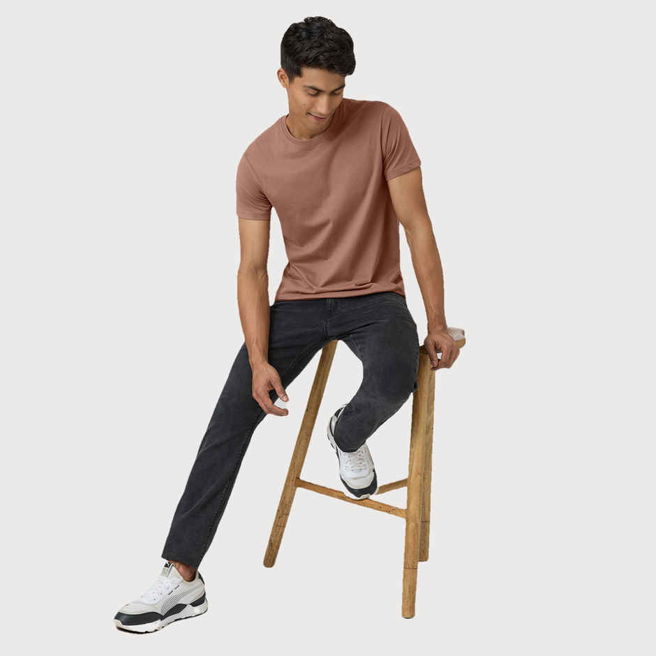 XYXX Pace Round Neck T-shirt - Brown Latte | Super Combed Cotton | S