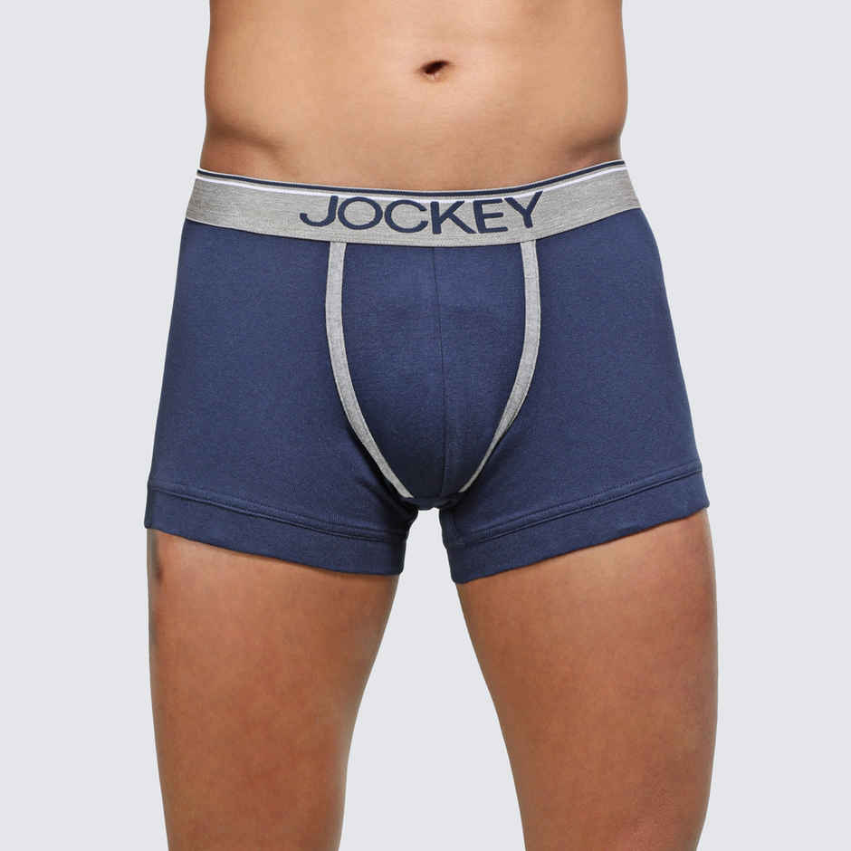 Jockey 8015 Men's Super Combed Cotton Rib Underwear Solid Trunk|Ultrasoft Waistband|PO2 | Navy-XL