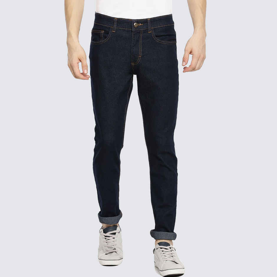The Indian Garage Co Slim Fit Solid Casual Jeans | Blue - 30