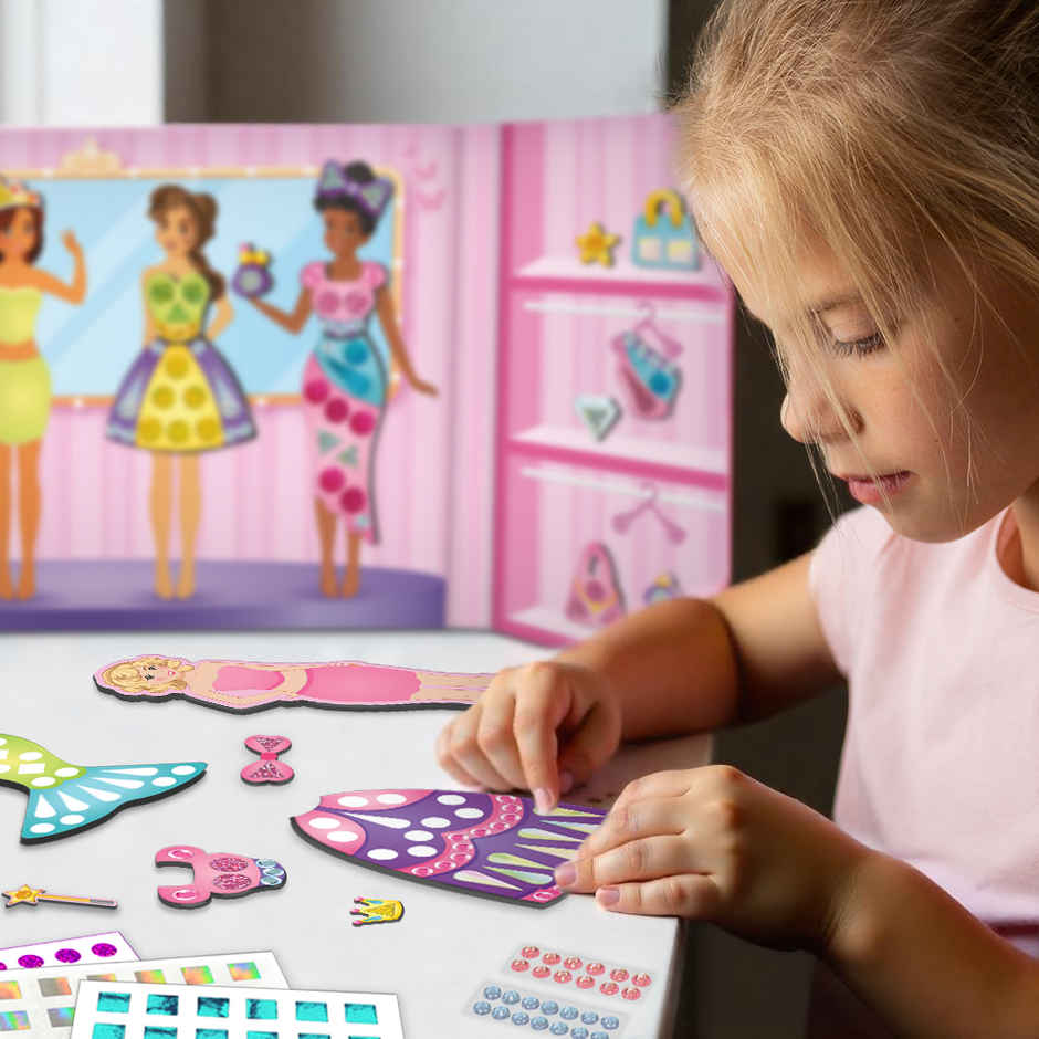 Imagimake Magnetic Dress-Up Princess Kit | Pretend Play Toy | Birthday Gift for Girls