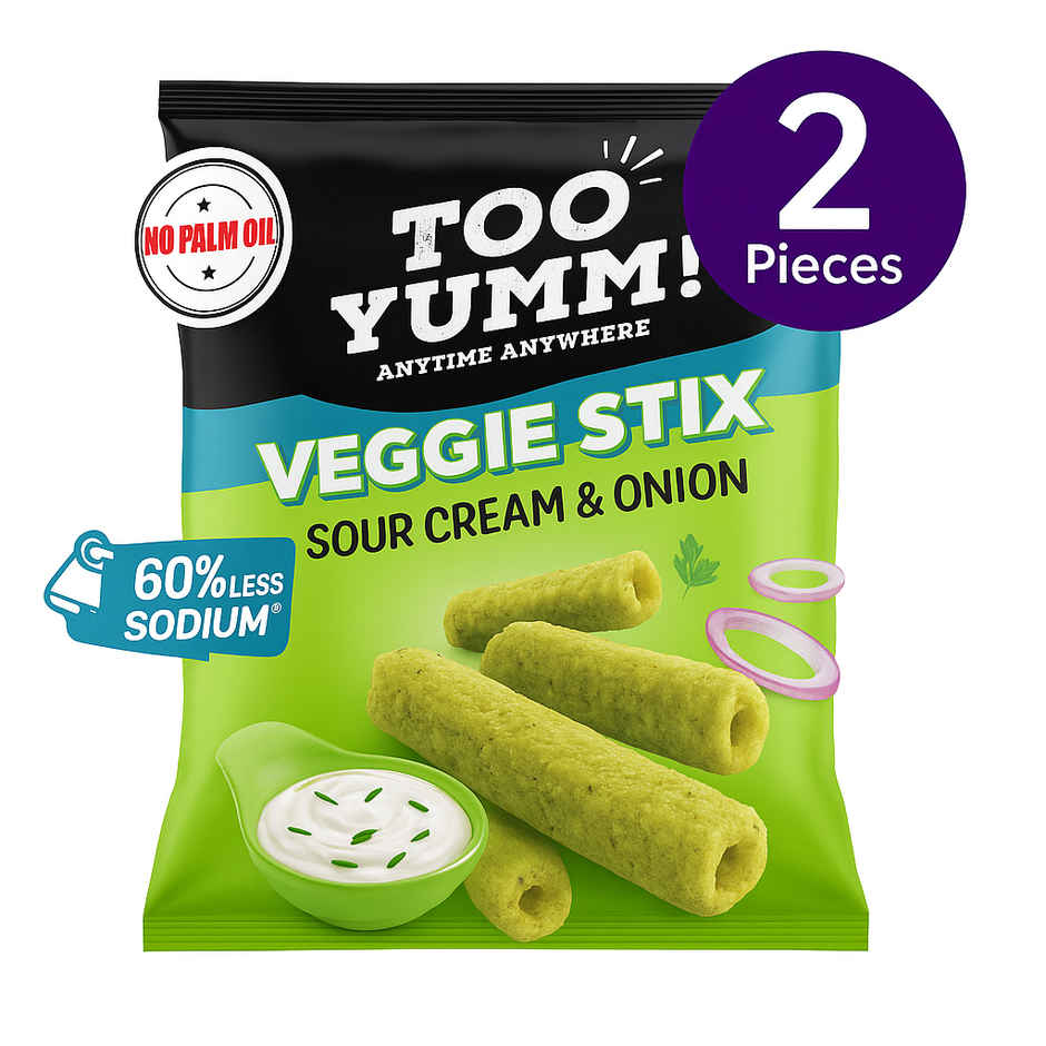 Too Yumm! Sour Cream & Onion Veggie Stix | Munching Snack | On-the-Go Munchies Combo
