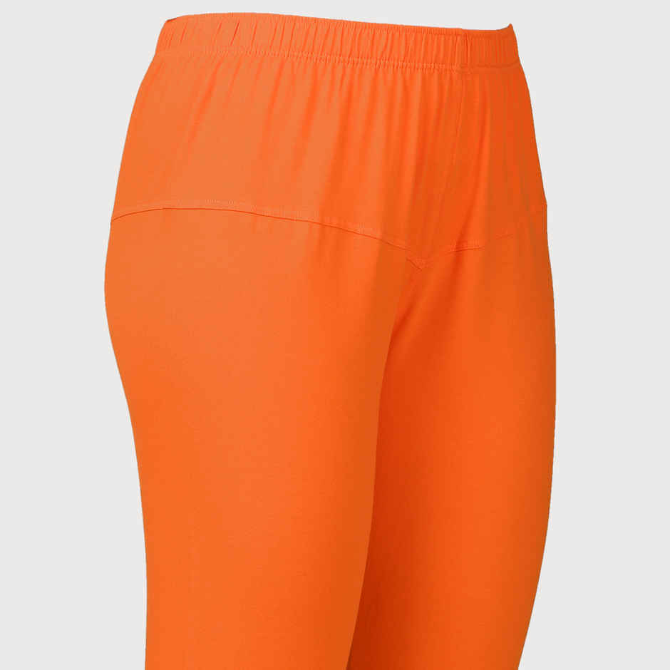 PYNK By Lux Cozi Women Ultra Soft 360 Stretch Premium Cotton Churidar Leggings | Orange|Free Size