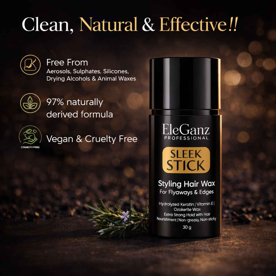 EleGanz Professional Sleek Stick | Hair Wax Stick | High Shine | Sets Flyaways | Non Sticky