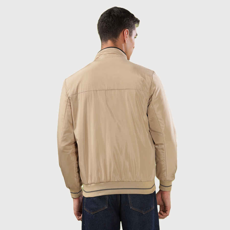 Dollar Jacket For Men - Casual Zipper Bomber For Winter | Mamwj 901 | Beige | M