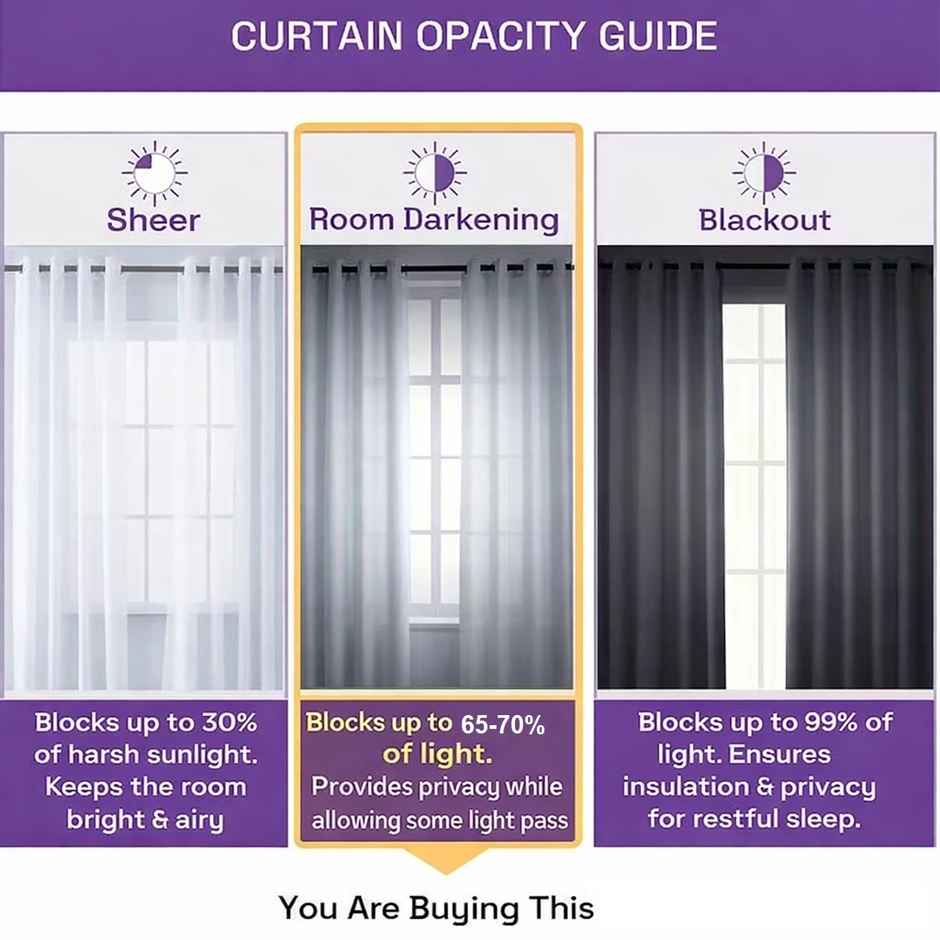 BAY6 Microfiber Cotton Door Curtains | Set of 2 | 7x4 ft | Green