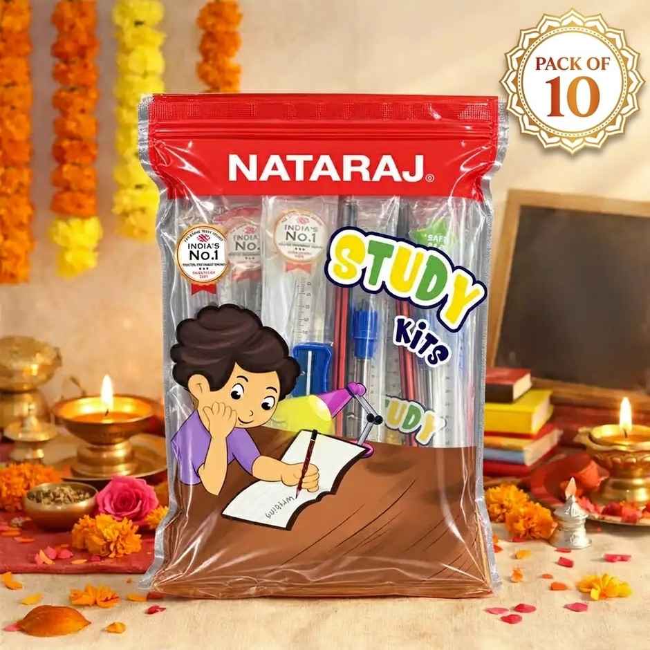 Nataraj Study Kit | Kids Gifting Set | Fun Children's Gift | Return Gift for Kids | For Kanjak | Pack of 10