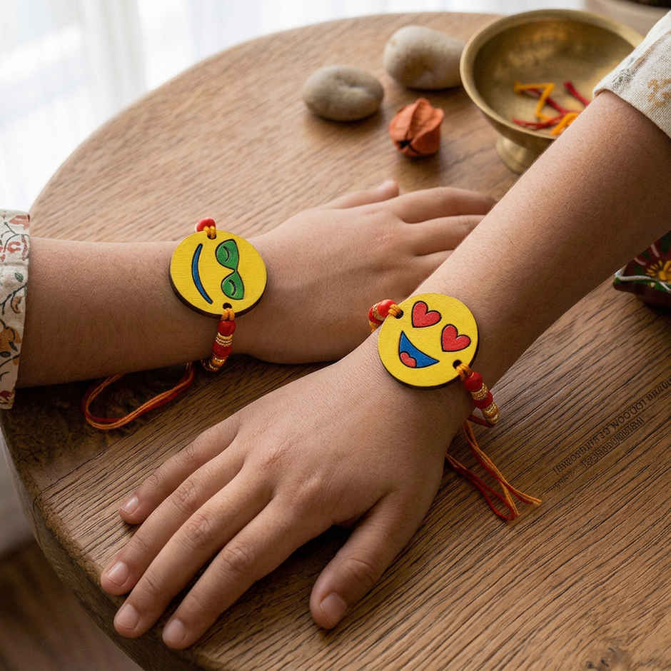 DIY Emoji Rakhi Painting Kit for kids | Unique Find | Pack of 2 | Mad Over Prints