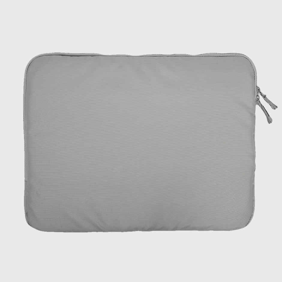QIPS Unisex Solid Polyester 15.6 L Laptop Sleeve | Grey - 15 Inches