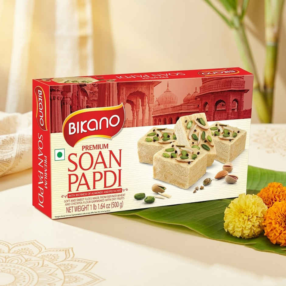 Bikano Premium Soan Papdi | Traditional Indian Sweet | Crispy & Flaky Mithai with Rich Taste