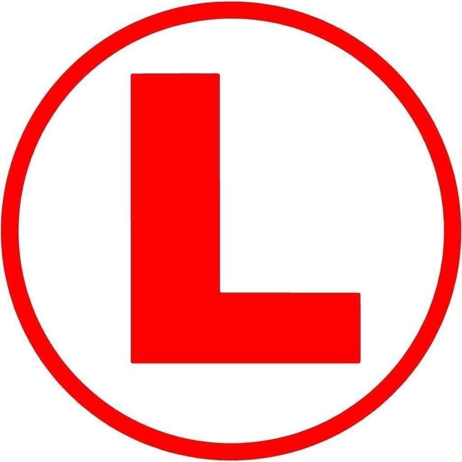 TiyuTrendzz Red L Board Learning Driver Car Vinyl Self Adhesive Sticker -15Cms X 15Cms, 2 pieces