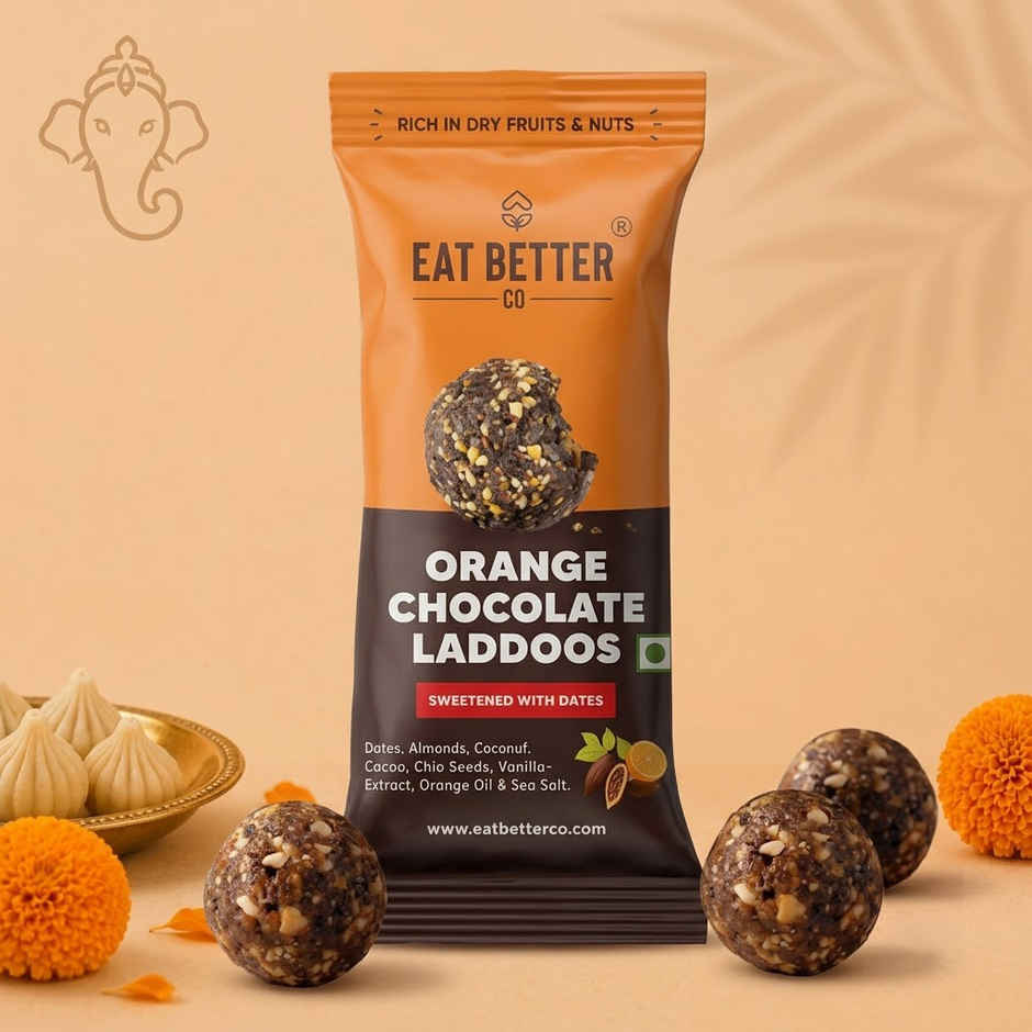 Eat Better Co Orange & Chocolate Laddoos High Protein, Truly Natural