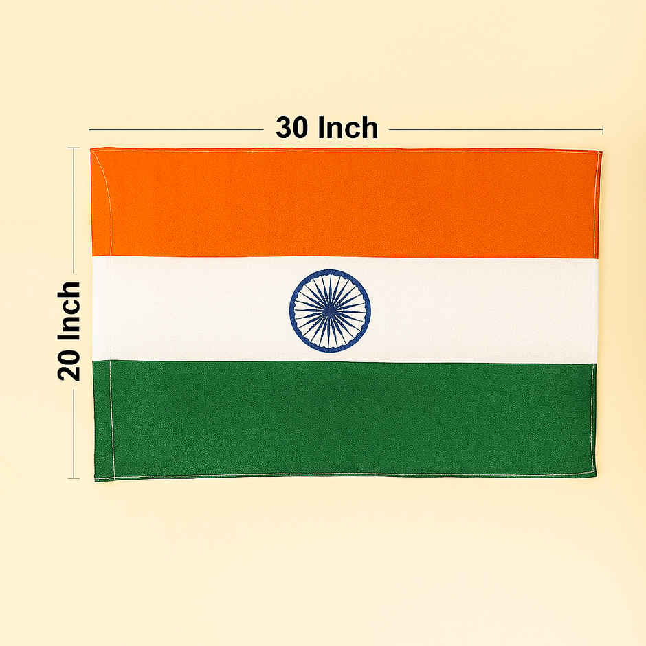 Indian Tricolor Cotton Flag | 20 x 30 Inch | Picfest
