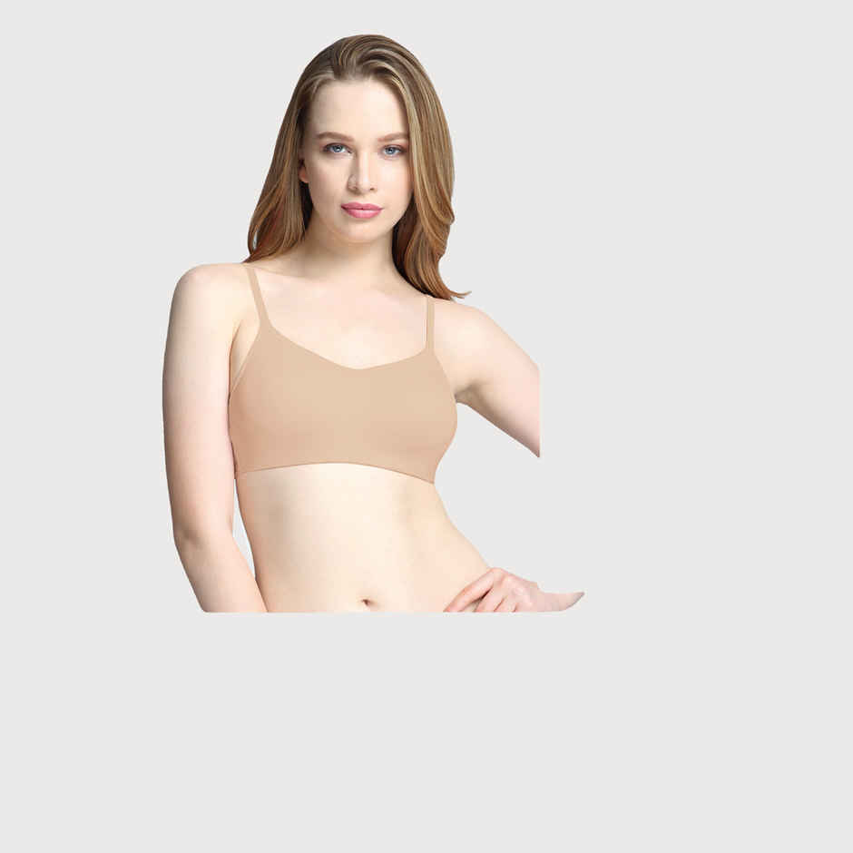 Van Heusen Women Pure Black Solid Seamless Cups Non Padded Cami Bra |34B