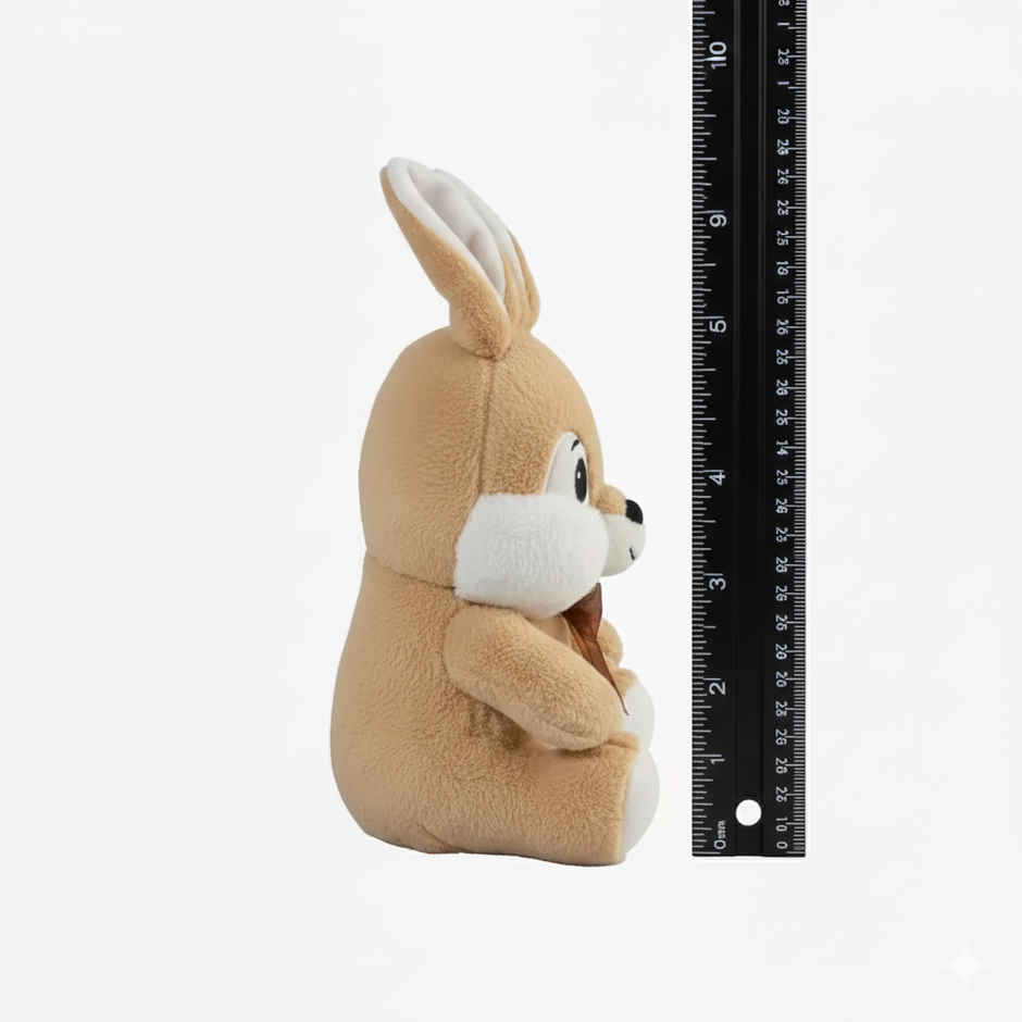 DearJoy Playful Bunny Rabbit with a Bow Soft Toy Brown 25 cm