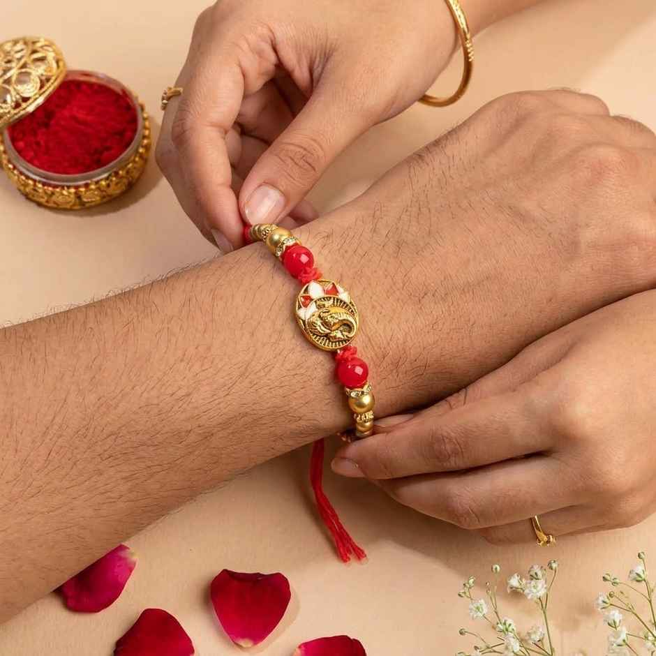Rakhi for Brother | Lord Ganesh | Religious | Pack of 1 | Shree Rakhi