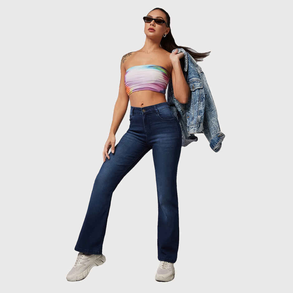 Miss Chase Women s Love Redemption Wide Leg Jeans | Navy Blue | 30