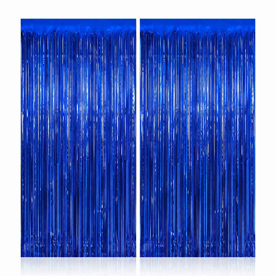 Blue Foil Curtains for Boys, Men & Adult Birthday Party Decoration | BeyondLuv