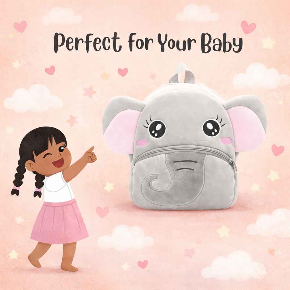 Kidara Baby Elephant Toddler Backpack Light Grey