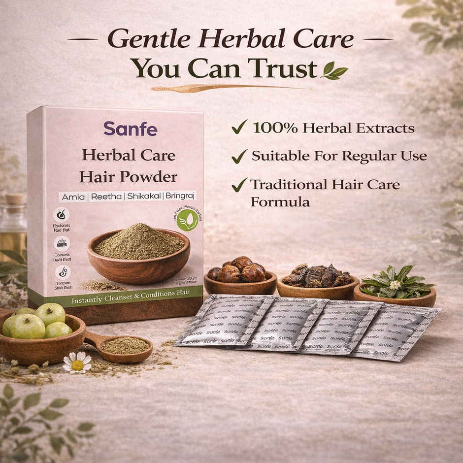Sanfe Herbal Care Hair Powder | Amla Reetha Shikakai Bhringraj