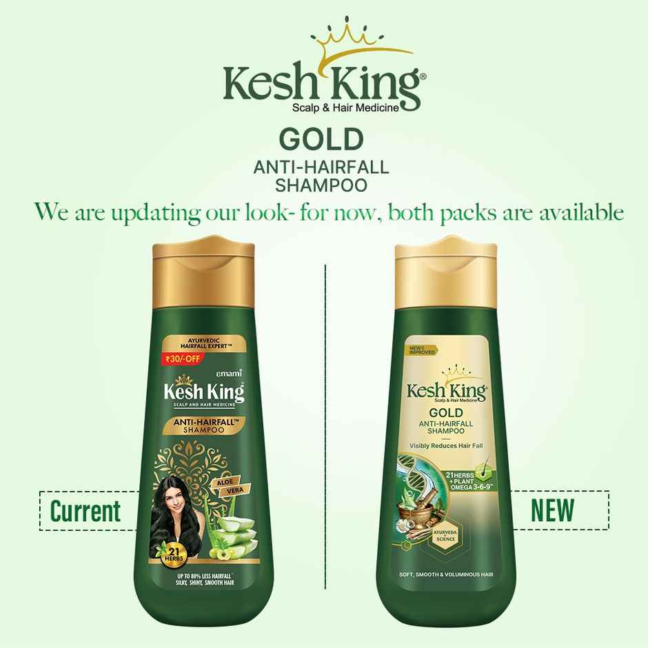 Kesh King Gold Anti Hairfall Shampoo for Soft, Smooth & Voluminous Hair
