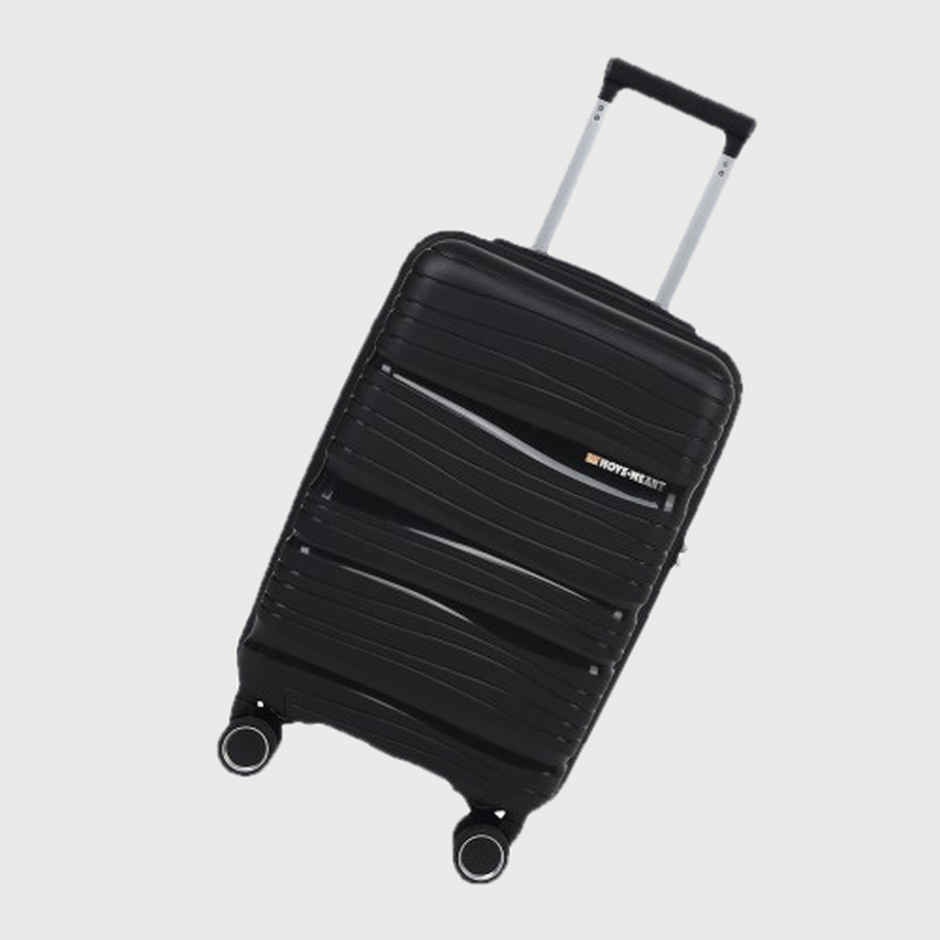 Move-Meant WanderWare Small Cabin Suitcase Polypropylene Black Trolley Bag for Men & Women - 55 cm