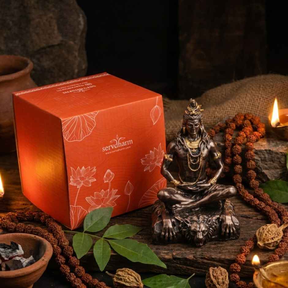 Antique Copper-toned Resin Shiva Idol 4 Inch | ServDharm