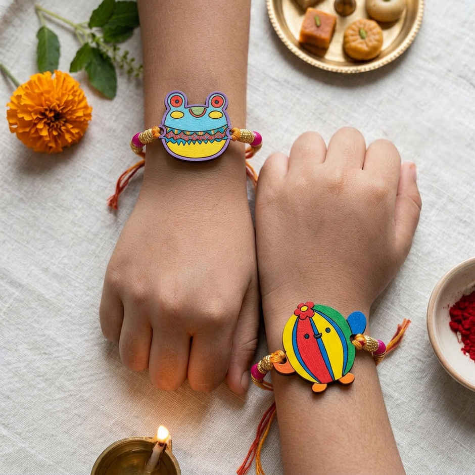 DIY Cactus Rakhi Painting Kit for Kids | Unique Find | Pack of 2 | Mad Over Prints