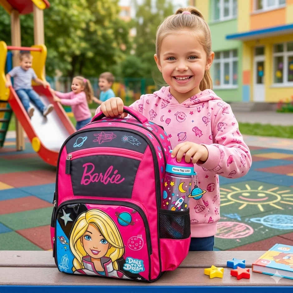 Striders Barbie School Bag for Girls 16 Inch Comfortable & Spacious Kids Backpack