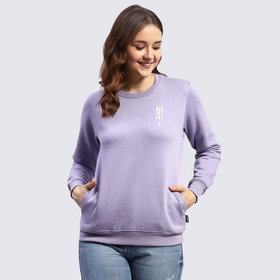 Rock.It By Monte Carlo Womens Lavender Round Neck Full Sleeve Sweatshirt | 2240102610-2-38 | L