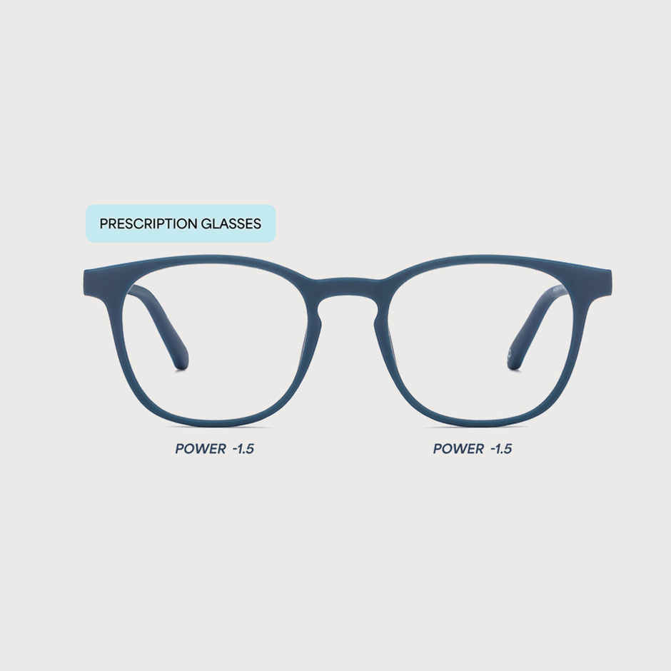 Hustlr Power by Lenskart Unisex Acetate Computer Glasses | Navy - M