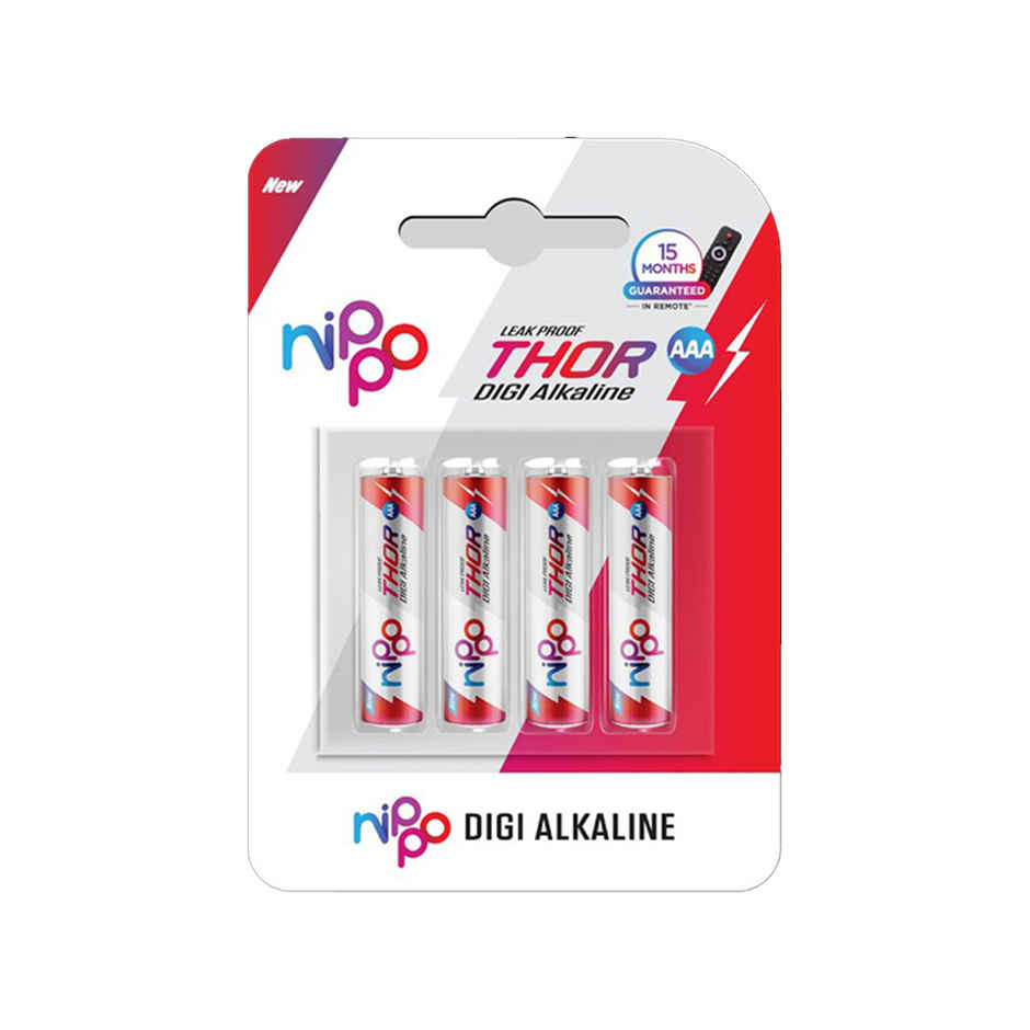 Nippo Thor Alkaline AAA Batteries| Pack of 4