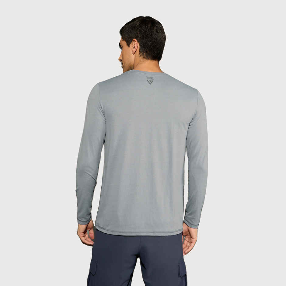 Technosport Men's Poly Solid Slim Fit Round Neck Full Sleeve Sports T-shirt | Turbulence - 2XL