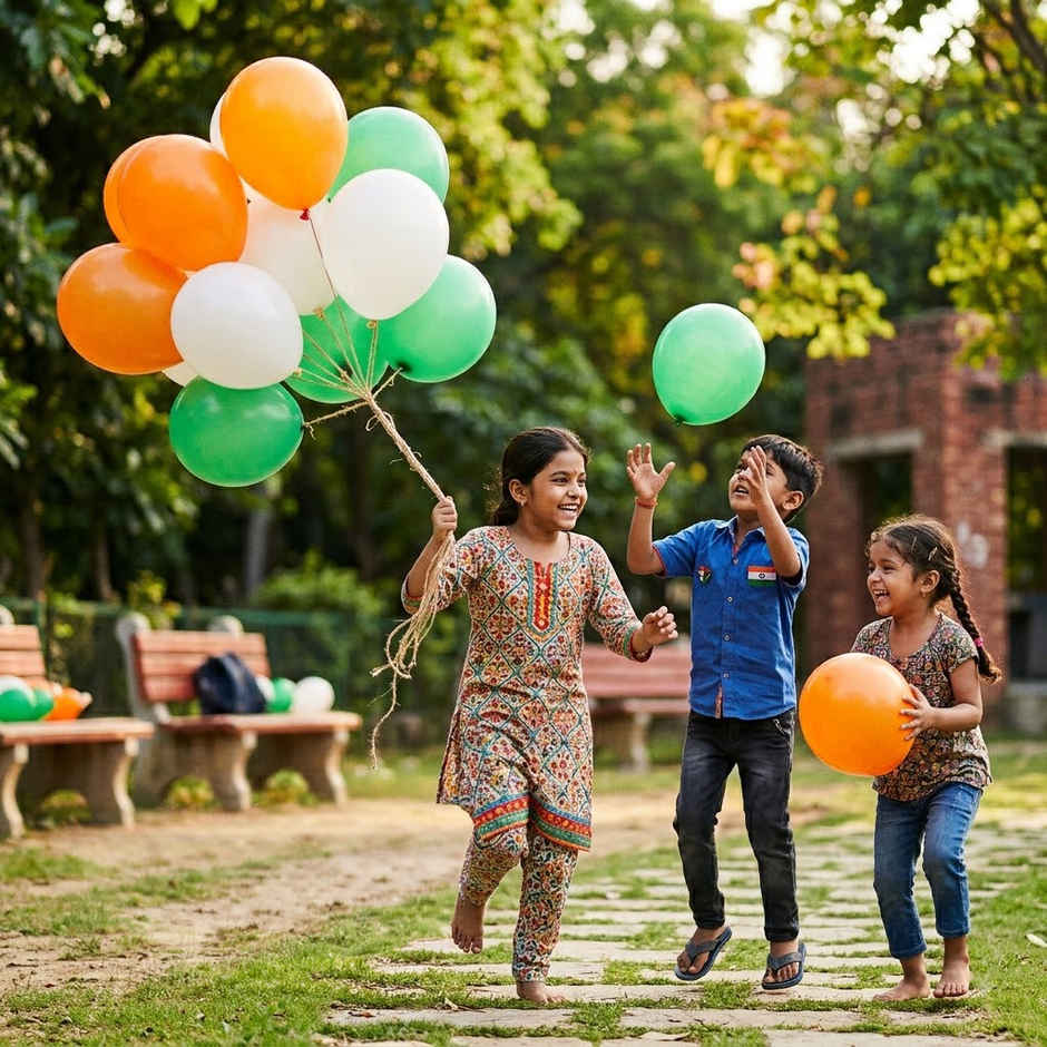 Tri Colour Balloons for Party Decoration | Pack of 50 | Mad Over Print